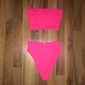 Hot pink swim suit from fashion Nova
